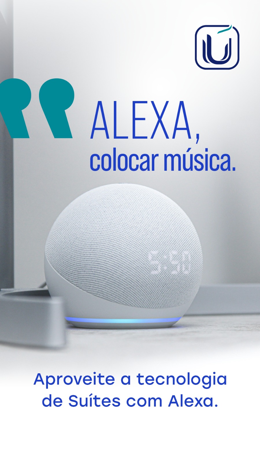 Alexa, colocar música. Aproveite a tecnologia de suítes com a Alexa.